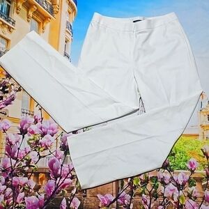 Lafayette 148 New York Straight-Leg White Trousers Pants Size 10